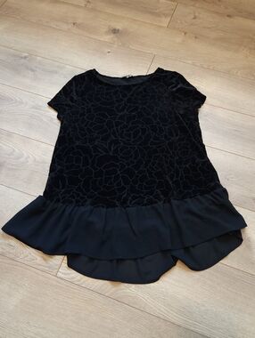 Women's Small Crushed Velvet Rose Blouse